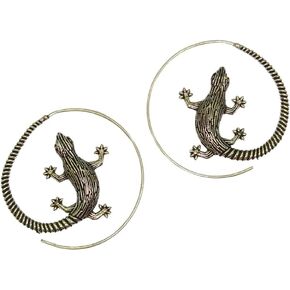 الذهب بانك الجسم Gecko السحلية أقراط | بيان فريد من نوعه مجوهرات للنساء ، مجوهرات قوطية إيمو الجرونج ، أقراط الهالوين على أكسولوتل ، هدية لعيد الميلاد ، رأس السنة الجديدة ، عيد الحب in Kuwait