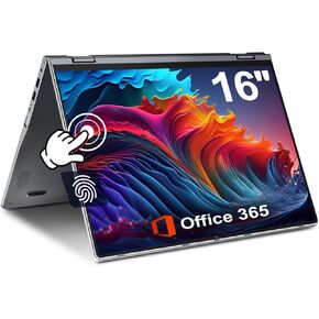 jumper 2 in 1 Laptop, 16 inch Convertible Laptop Computer with IPS FHD 360 Degree Touchscreen, 1152GB Storage, 20GB RAM, Fingerprint Reader, Backlit Keyboard, Celeron N5095, 53.2WH