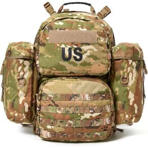 Akmax MOLLE II Medium Rucksack Military Tactical Backpack with Detachable Side Pouches & Upgraded Frame for Enhanced Comfort