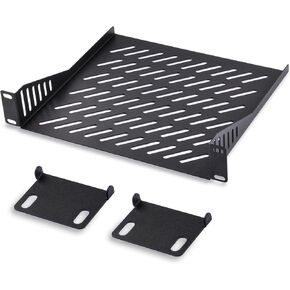 DeskPi RackMate Accessories Rack Shelf 10 inch 1U Rack, 1U Server Rack Shelf Vented Rack Mount Cantilever Tray for 10 Inch Network Equipment Rack & Cabinet and DeskPi Rackmate T1/T0 (2)