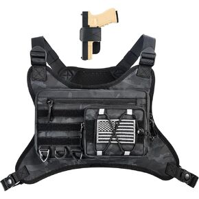 Chest Bag & Chest Rig for Men and Women - Running Vest with CCW Chest Holster,Chest Bag for Hiking, Fitness, EDC