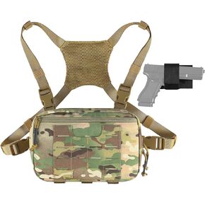 Tactical Chest Pack 2L Utility Molle Chest Rig CCW Chest Pouch Hiking Hunting Fishing Running Bag EDC Outdoor Pack in Kuwait