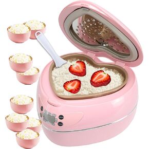 Pink Rice Cooker, Smart Rice Cooker 8 Cup With Delay Preset Timer And Auto Thermostat Keep Warm For Brown Rice, Yogurt, Cake, Tomato Soup