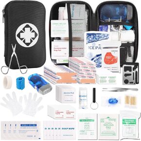 Waterproof Car First Aid Kit with 330PCS Basic and Advanced Tactical Gear Camping Gear Emergency, Suitable for Emergencies at Home Office or Outside, Travel, Camping, Hiking, Sports(Black)