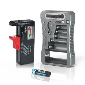 Dlyfull B2-Gray Battery Tester and B1L Small Battery Tester, 1X AAA Batteries Included