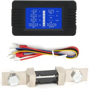 Fafeicy Battery Tester, DC Multifunction Battery Monitor Meter, Current Voltage Power Energy Consumption Capacity Tester 0-200V (with 200A shunt)