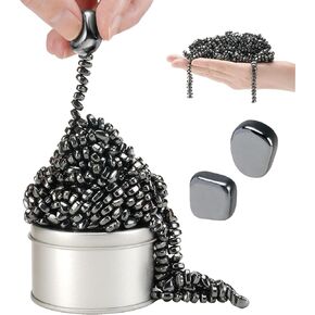 Magnetic Balls Over 600 PCS Mini Rainbow Magnetic Putty, with 2 Big Smooth Magnetic Beads, Fidget Toys for Adult, Weak Ferrite Putty Desk Toys for Office (Multicolored)