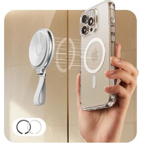 ESR for MagSafe Suction Mount, Sticky Phone Grip, Magnetic Phone Suction Grip, Silicone Suction Cup Phone Mount, Hands-Free Mirror Phone Holder for iPhone 16 15/Android/S25, TikTok/Video/Selfies, Pink