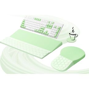 Ospelelf Ergonomic Mouse Pad and Keyboard Stand Wrist Rest Set, Memory Foam Comfort, Pain Relief for Typing, Office Desk Accessories, Moonlit Blossoms
