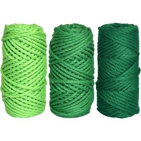 colored bird 3 Pack Macrame Cord,3mm(Medium Brown Grey,Very Light Fern Green,Medium Beaver Gray)