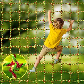 شبكة التسلق ، 3.3 قدم × 9.9 قدمًا ، شبكة البضائع المتسلق للأطفال في الهواء الطلق ، ومعدات الملعب العسكرية الكبيرة الشاقة ، وسلم الحبل ، ومسترجعة ، داخلية وخارجية ، شجرة ، صالات رياضية الغاب