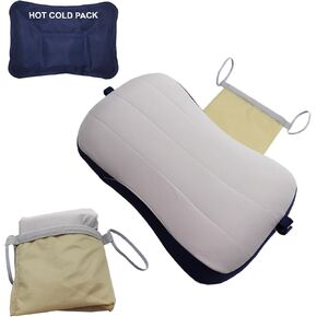 Inflatable Beach Pillows, Camping Pillows, Soft and Durable, Foldable and Portable, Neck and Waist Support Inflatable Pillow, Camping, Hiking and Backpacking Travel Pillows（Gray）