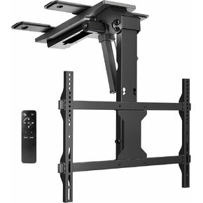 VIVO Electric Flip Down Ceiling TV Mount for 37 to 70 inch Screens, Large Motorized Flat or Pitched Ceiling VESA Mount, Holds up to 99 lbs, App and Voice Control, Black, MOUNT-E-FD75C
