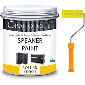 طلاء Granotone Paint Black 1 Quart & 4 "حزمة الأسطوانة المحكم-طلاء الخزانة القائمة على المياه للمكبرات الصوت وحالات الطرق والأثاث-تطبيق أسطوانة سهلة