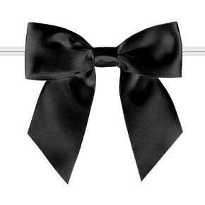 114 Pack Twist Tie Bows for Treat Bags 3" Sky Blue Satin Ribbon Bows for Package Craft, Gift Wrapping Decoration, Candy Bags, Bakery Bags, Wedding, Baptism, Tableware Decor Party Decoration