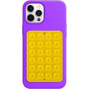 2 Pack Silicone Suction Phone Mount Holder, Stylish Non-Slip Adhesive Phone Stand for Selfies, Videos, Compatible with iPhone Android, Perfect for Women and Teens (Purple)