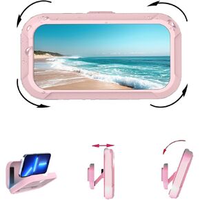 Shower Phone Holder 480° Adjustable Angle Wall Mount Bracket for 4-6.8 Inch Phones Waterproof Hands-Free Bathroom Entertainment Solution Bathroom Accessories Pink (Pink)