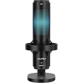 JARO USB Multi-Polar Pattern Condenser Microphone with Mute Noise Cancelation RGB for Podcasting Gaming Streaming YouTube Zoom AMSR Singing Recording [Compatible with PC Laptop Mac PS4/5], J101-CS