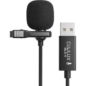 Microphone Cubilux USB للكمبيوتر الشخصي ، USB عالي التحسس USB لافاليير مقطع صغير على طية صجر صغيرة للكمبيوتر ، الكمبيوتر المحمول ، التسجيل ، Skype ، اجتماعات التكبير ، البث المباشر ، 4 أقدام