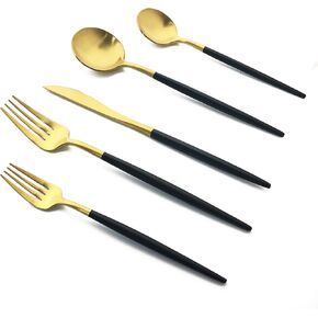 Iridescent Blue Flatware 20 Pieces Tableware Set Cutlery Set Dinnerware Anti-rust Utensil Set,Salad Spoons Knives and Dessert Forks, Silverware Service for 4