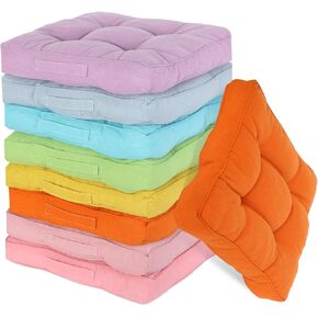Gerrii 8 Pieces Floor Cushions for Kids Classroom Flexible Floor Seating Cushions Floor Pillows for Home School Kindergarten Daycare Nursery(Dark Color,Round)