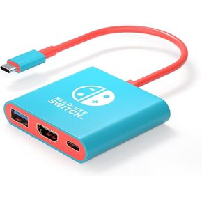 3-in-1 Switch Dock for Nintendo Switch Dock Station to TV,100W PD Fast Charger & 4K HDMI Connection Adapter USB 3.0 Port,Switch Portable Dock Compatible with Switch OLED/Steam Deck/MacBook