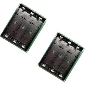 2-Pack 21700 Battery Holder with PCB - 3 Slots, 2 PCS Wired in Series (11.1V Output),Plastic Battery Storage Box with Insulating Posts and Ribbon