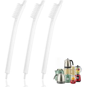 3 Packs Fruit Juicer Machine Cleaning Brushes, Soy Milk Maker Deep Clean Brush Crevice Tool Set Small Scrub Brushes for Toaster Sink Tile Grout Grater, Small Cleaning Supplies Gadgets White