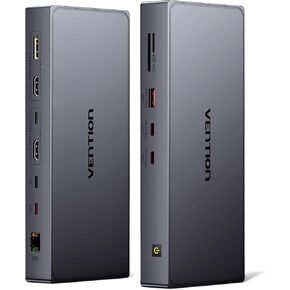 VENTION 7 in 1 USB C Docking Station, Type C Multiport Adapter with 4K HDMI 3 USB 3.0 Port 100W PD SD/TF Card Readers, Compatible with Laptop MacBook Air iPad Pro XPS Thunderbolt Hub