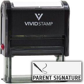 Parent Signature Teacher Self Inking Rubber Stamp (Red Ink) - Large