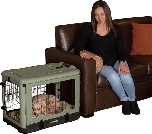 Pet Gear “The Other Door" 4 Door Steel Crate for Dogs/Cats with Removable Tray, Fog, 42 Inch in Saudi Arabia