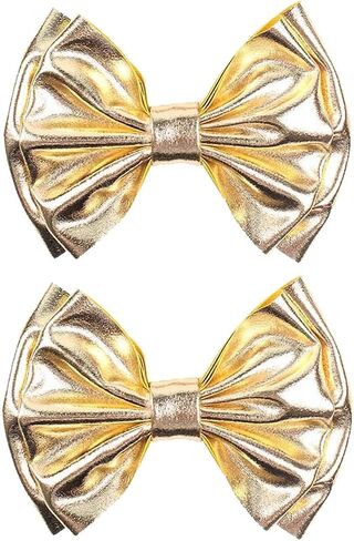 Baby Girls Hair Bow Clip Candy Color Bronzing Alligator Bow Hair Clip Hair Accessories for Little Girls Kids Toddlers ZFJ40 (Silver) in Kuwait