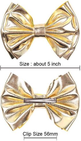 Baby Girls Hair Bow Clip Candy Color Bronzing Alligator Bow Hair Clip Hair Accessories for Little Girls Kids Toddlers ZFJ40 (Silver) in Kuwait