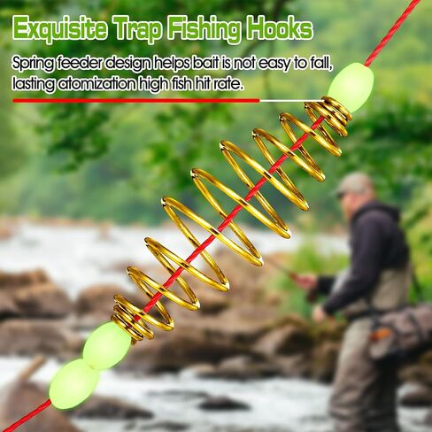 9 PCS Carp Fishing Hooks 6# -14# Baits Frure Trap Hooks Spring Bait Cage Hooks with Spring Carp Carp Tackle in Kuwait