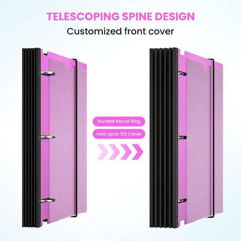 Trading Card Binder 9 Pocket, 720 Pockets Collectible Trading Card Album,Double Sided Pockets Card Holder Carry Case for Baseball Card, Football Card in Saudi Arabia