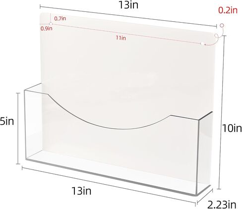 PecMuikee Wall File Organizer, Vertical Acrylic Mail Magazine Holder Wall Mount, 4 Colors of Screw Caps Included Hanging File Organizer for School, Office, Hospital, 2 Pcs in Saudi Arabia
