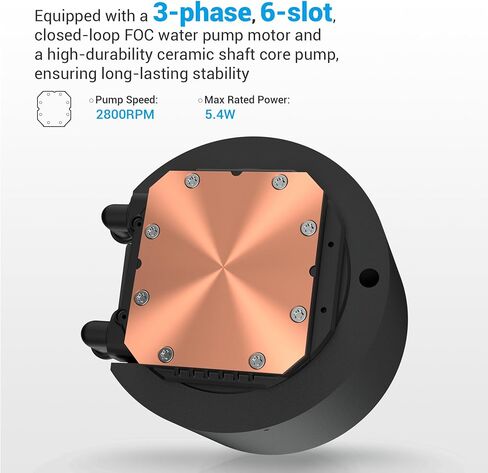 SAMA Q60 CPU AIO Water Cooler, FDB Bearings 4pin PWM Quiet Fans, Efficient PWM-Controlled Pump, Customizable 2.8" Circular LCD Display for Images, LGA 1366/115X/2011/1200/1700/1851, AM4/AM5, White in Kuwait