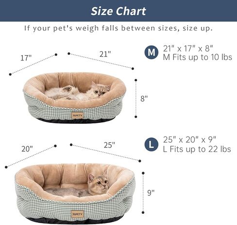 Jiupety Cat Beds for Indoor Cats with Side, Dog Bed for Small Dogs, Cute Calming Pet Sofa with Washable, Cuddle Kitten with Anti-Slip & Water-Resistant Oxford Bottom, Yellow, Fits up to 10 lb Pets in Saudi Arabia