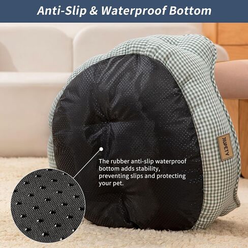 Jiupety Cat Beds for Indoor Cats with Side, Dog Bed for Small Dogs, Cute Calming Pet Sofa with Washable, Cuddle Kitten with Anti-Slip & Water-Resistant Oxford Bottom, Yellow, Fits up to 10 lb Pets in Saudi Arabia