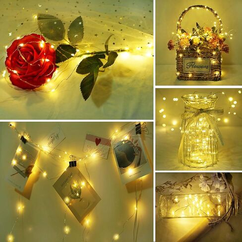 36 Pack Fairy Lights Battery ، 20 LED 6.6ft/2m Starry String Lights ، Waterproof Mini Silver Wire Lights for Mason Jar Diy ، Decord Christmas Decord (Multicolor) in Kuwait