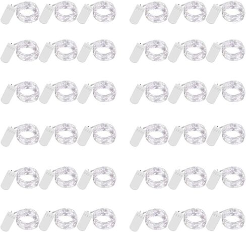 36 Pack Fairy Lights Battery ، 20 LED 6.6ft/2m Starry String Lights ، Waterproof Mini Silver Wire Lights for Mason Jar Diy ، Decord Christmas Decord (Multicolor) in Kuwait