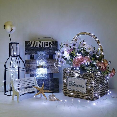 36 Pack Fairy Lights Battery ، 20 LED 6.6ft/2m Starry String Lights ، Waterproof Mini Silver Wire Lights for Mason Jar Diy ، Decord Christmas Decord (Multicolor) in Kuwait