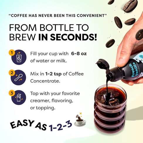 تركيز القهوة Javvy - Cold Brew Coffee ، مثالية للقهوة الفورية الساخنة أو المثلجة ، والمشروبات الساخنة ، وتركيز المشروب البارد ، 35 حصصًا - الكراميل in Saudi Arabia