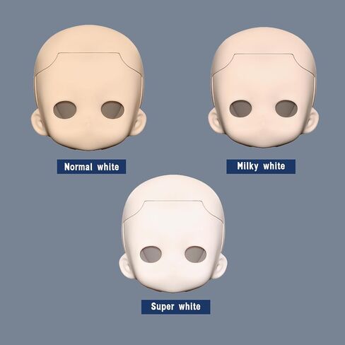 YMY New Head with Random Blank face Replacement Ball Jointed Doll Head Accessories for 1/12 Scale Doll Body (Super White) 30 in Saudi Arabia