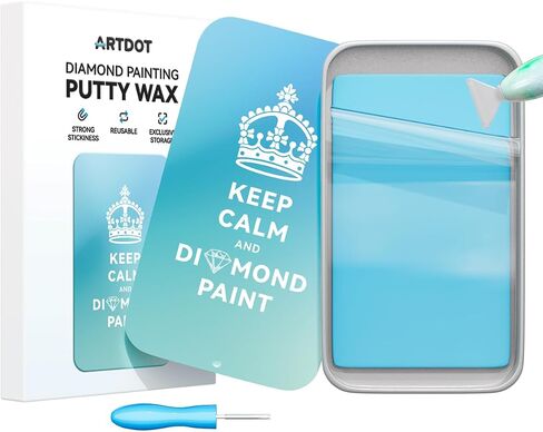 Artdot Strong Adsporty Patty Wax لمجموعات الطلاء الماس للبالغين ، غراء كبير الحجم مع صندوق تخزين مغلق للملحقات والأدوات الفنية الماسية (الوردي) in Kuwait