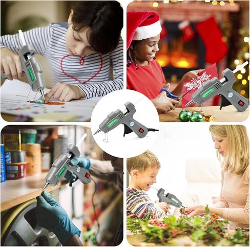 Cordless Hot Glue Gun, 15S Heating Fast Hot Melt Gun, Smart-Power-off, Hot Glue Gun Kit with 30 Pcs Mini Glue Sticks for DIY School Craft Projects and Quick Home Repairs in Kuwait