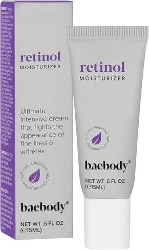 Baebody مصنوع في USA Retinol Cream للوجه - كريمة الوجه المضادة للشيخوخة للخطوط الدقيقة والتجاعيد - مع هدايا جوجوبا للزيت والفيتامين E - الجمال للنساء (50 مل/1.7 أوقية) in Kuwait