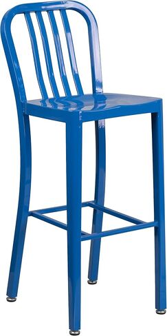 Flash Furniture Commercial Grade 30" Round Black Metal Indoor-Outdoor Bar Table Set with 2 Vertical Slat Back Stools in Kuwait