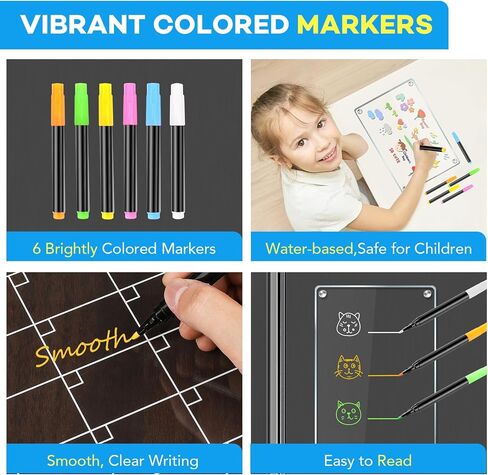 MIKEDE Magnetic Calendar for Refrigerator, 4 Pack Fridge Calendar Dry Erase Board Set, Monthly Weekly Magnetic Whiteboard Acrylic Calendar, 6 Colorful Markers, Magnetic Pen Holder and Erase Towel in Saudi Arabia