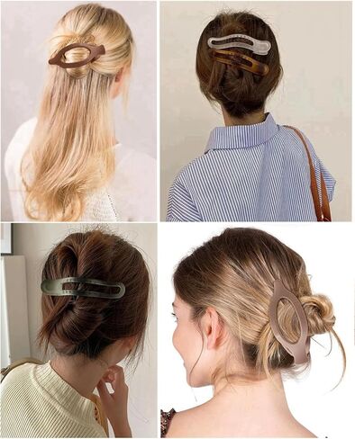 8 Pcs Flower Hair Claw Clips, Matte Flat Frangipani Hair Clips, Beach Tropical Party Strong Hold Jaw Hair Clips for Women Girls Thin Thick Curly Straight Hair Accessories (8 PCS Frangipani) in Saudi Arabia